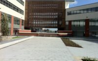 A photo from a recently completed BBS project, titled 'Belfast’s Metropolitan College Pretty in Pink BBS Natural Stone.'