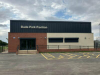 A photo from a recently completed BBS project, titled 'Ibstock Throckley Bricks for Bude Park Sports Pavilion, Hull'
